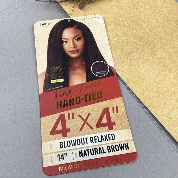 14” Blowout Relaxed Natural Brown 4x4 Free Part Lace Closure Unprocessed Human - Picture 4 of 6